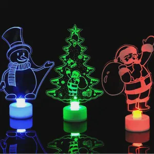 2025 LED Mini Night Lights Colorful Flashing Light Snowman Lamp Christmas Ornament Birthday Party New Year's Decor Festive Light