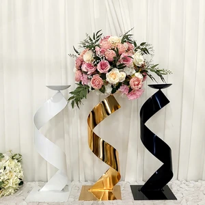 31.5inch Italian Style White Iron Table Centerpiece Wedding Decorations with Flower Stands-Stylish Gift for Elegant Weddings