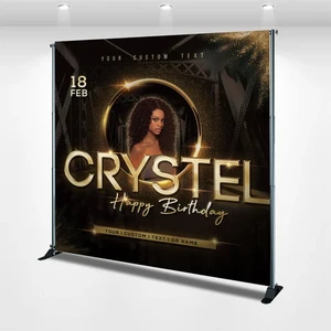 Portable Cloth Hanging Step and Repeat Display Banner Kit for Church Wedding Event Celebrations with Digital Printing