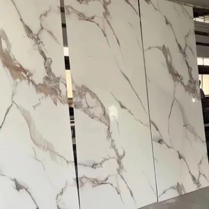 Modern 1220mm*2440mm Complete Grain UV Board PVC Marble Sheet Decorative Waterproof Fireproof Wall Panel For Hotel Apartment