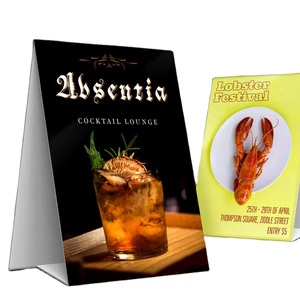 Custom Foldable Eco-Friendly Retail Shops Table Card Sign Plastic PVC Board with Custom Logo and Color for Menu Introduction