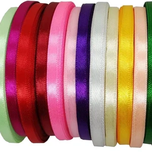 Factory Wholesale Single Double Face Satin Ribbon Bright Solid Colors for Christmas Floral Decor Birthday Gift Box Accents