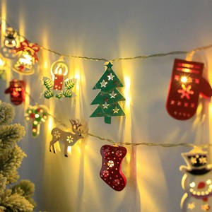 Christmas LED Lights String Santa Claus Elk Snowman Xmas Ornaments Battery-operated Lights Christmas Navidad Hanging Light USB