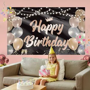 AHAMETON Factory Customized High School Graduation Party Banner Photo Happy Birthday Banner for Sales Promotional Party Supplies