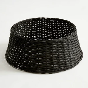 Christmas tree stand base rings high quality black color rattan skirt collars for trees best holiday ornaments