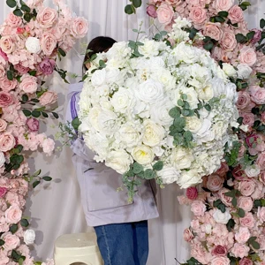 Wedding Decoration Event Party Supplies Wedding Table Centerpieces Flower Ball White Rose Silk Flower