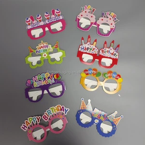 Colorful Paper Glasses for Birthday Boys Girls Photo Props Decoration Celebrate Funny Paper Glasses Kids Birthday Party Kits