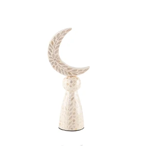 Luxury Mother of Pearl Crescent Moon Decoration Stand Wholesale Ramadan Eid Islamic Home Decor Wholesale Cheap Price