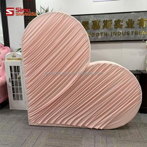 Popular Outdoor Wedding Stage Decor Backdrop Double Heart-Shaped Fabric Canopy Stand for Wedding Event Decoration