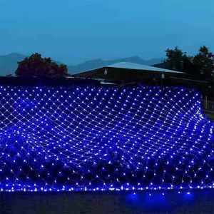 Net Lights Christmas Wedding Decoration Outdoor Landscape Party Festival LED Fairy String Mesh 8 Lighting Modes Warm White IP65