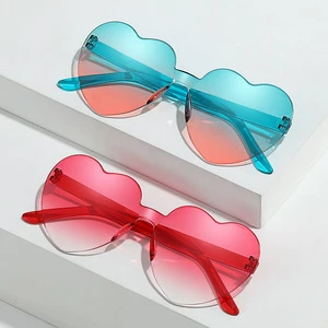 Custom Logo Party Favor Fashion Eye Glasses Heart Shape One Piece Design Party Glasses