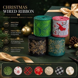 OEM Custom Christmas Wired Ribbon Roll for Gift Wrapping, Holiday Decoration & DIY Crafts | Factory Wholesale