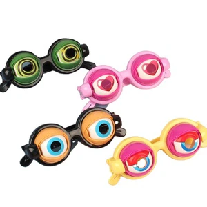 Wholesale New Fashion Eyeball Glasses Toy for Children Weird Funny Crazy Tricky Prank Props for Bar Party Creative Spoof Plastic