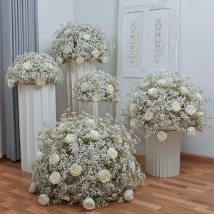 Modern Realistic 60cm High Quality Artificial Plastic Iron Wedding Flowers for Home Decor Wedding Parties & Table Decorations