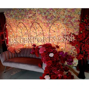 Lavish Leaf Design Candle Wall Wedding Backdrop Arabian Wedding Night Stage Candle Walls Dreamlike Candle Wall Wedding Backdrop