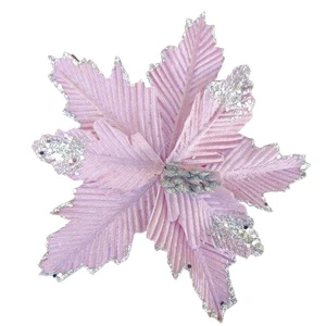 High-quality Chinese Christmas Decorations Factory XMAS Soft Eco-friendly Reusable Artificial Poinsettia Navidad Flowers Decor