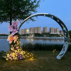 Flower Arch Stand Customize Colorful Top Artificial Silk Stand Frame Backdrop with Flowers for Wedding Arrangement Decoration