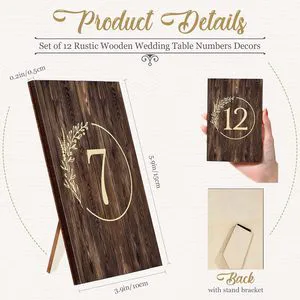 Wholesale Factory Engagement Banquet Wedding Table Number Plate Eco-Friendly Wooden Booth Engraving Disposable Diwali Ramadan