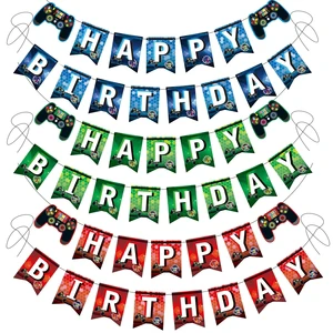LEMON Game on Birthday Party Decorations Banner Flag Decor Bandera Happy Birthday Banner Kids Birthday Party Supplies