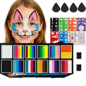Cross-border Body Painting Face Paint Washable 12-Grid Palette Professional for Style Children's Cream Festival