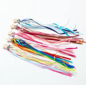 Fairy Wand with Bell Star Embellished Ribbons Wooden Magic Wands Rainbow Streamer Baton Stick Twirling Holiday Party Favors