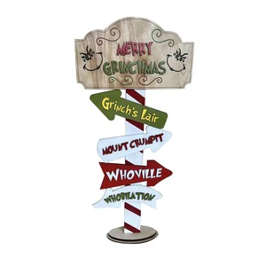Home Holiday Table Decoration New Year Restaurant Bar Decoration Christmas Wooden Decorations