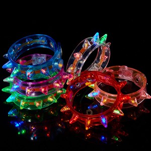 Party Favor LED Spike Bracelet Party Bangle Flashing Blinking Light up New Year Party Glow LED Spike Bracelet