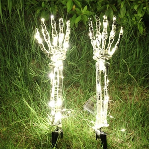 Halloween Party Prop Skeleton Plug-in Outdoor Home Decoration Lantern Skull Arm Horror Terrifying Atmosphere Led String Light