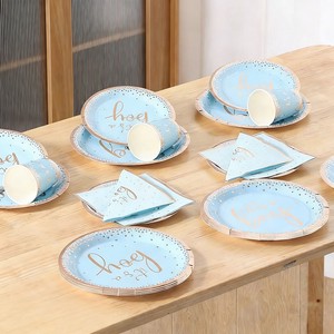 Durable and Portable Disposable Party Tableware Paper Set Customizable for Birthday Hanging