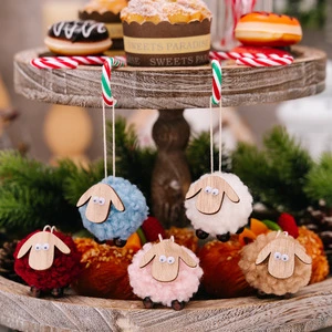 Handmade New Creative Fawn and Lamb Pendant Christmas Decorations for Tree Atmosphere Layout Christmas Decorations Supplies