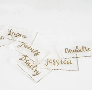 Wedding Birthday Party Banquet Food Sign Decoration Blank Rectangle Table Seating Cards 3mm Thick Guest Chart Escort Plates