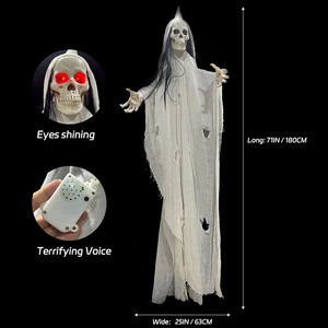 Halloween Animatronic Prop Ghost Fire Effect Durable Plastic for Scary Escape Room Haunted House Christmas Decoration Indoor Use