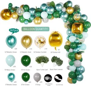 Jungle Safari Theme Party Supplies Green Balloons Garland Arch Kit Birthday Baby Shower Forest Party Christmas Decorations