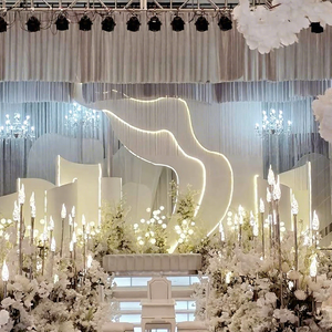 Party Stage Luxury White Lighted Large Led Wedding Backdrop Decoration Weddings