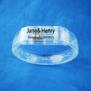Wedding Birthday logo Advertising Bracelet Customized logo Led Flashing Bubble Led Bracelets Party Led Flash