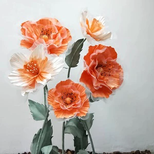 Artificial Poppy Flowers Wedding Decoration Holiday Supplies Party Background Photography Props Shopping Mall Props