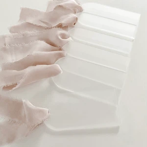 Clear Blank Acrylic Tag Reserved Seat Card With Ribbon Personalized Name and Table Numbers Seat Label for Party Business