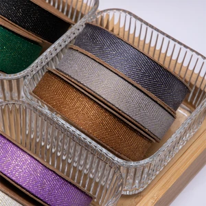 High Quality Luxury Metallic Polyester Ribbon Roll Mixed Colors Ribbon Bow for Gift Box Wrapping