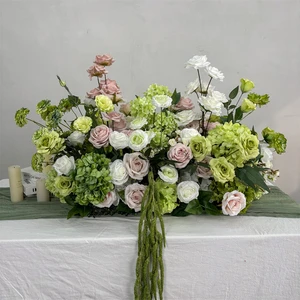 New Wedding Decoration Custom Silk Table Flower Aisle Runner Garland High Quality Modern for Valentine's Day & New Year