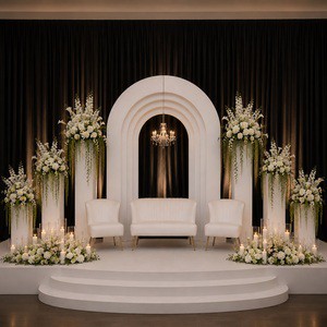American Elegant Vintage Wedding Backdrop Stage Panels white arch wedding stage backdrop decoration for party supplies