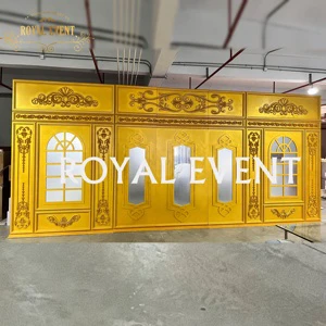 Luxury Palace Design Wedding Background Wall Pvc and Acrylic 3D Carving Look Wedding Parties Backdrop Decoration