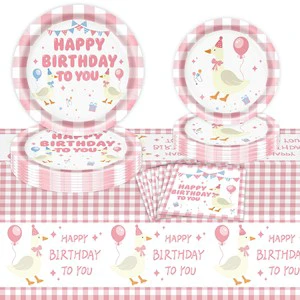 Party Decorations Silly Goose Paper Tray Paper Towel Tablecloth Set Hot Selling Customized Colors for Birthday Venue Outdoor