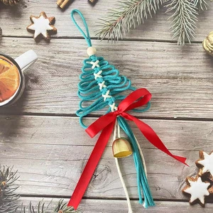 Handmade Woven Christmas Tree Ornaments Wholesale Christmas Atmosphere Hanging Decorations for Shop Window Christmas Display