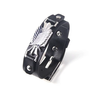 Mixed Anime Cosplay Jewelry Luffy Attack Death Note Leather Adjustable Bracelet for Man