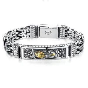 Double Chain Safety Tattoo, Money, Pixiu Bracelet, Personalized and Popular Men's Retro Cool Hip-hop Style, Handsome