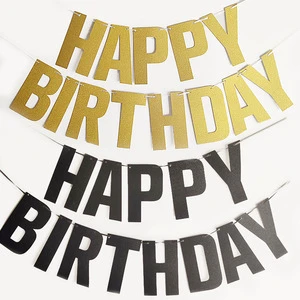 Hot Sale Multiple Colors Bright Surface Party Backdrop Happy Birthday Paper Banner