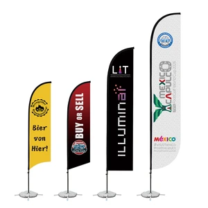 Wholesale Custom Printing Polyester Feather Banner Windproof Sports Racing Running Beach Feather Flag