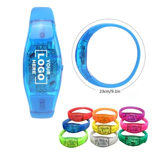 Custom Silicone Glow in Dark Party Wristband Sound Activated Led Bracelets Flashing Music Light up Bracelet for Party