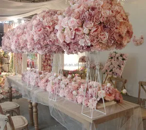 Flower Wedding Decoration Table Centerpiece pink Rose Silk Table Flower Ball Artificial Flower Luxury Centerpieces for Wedding