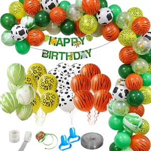 Jungle Party Balloon 75 Pcs Decoration Kit Safari Party Baby Shower Animal Balloon Arch Garland Kit Zoo Theme Party Decoration